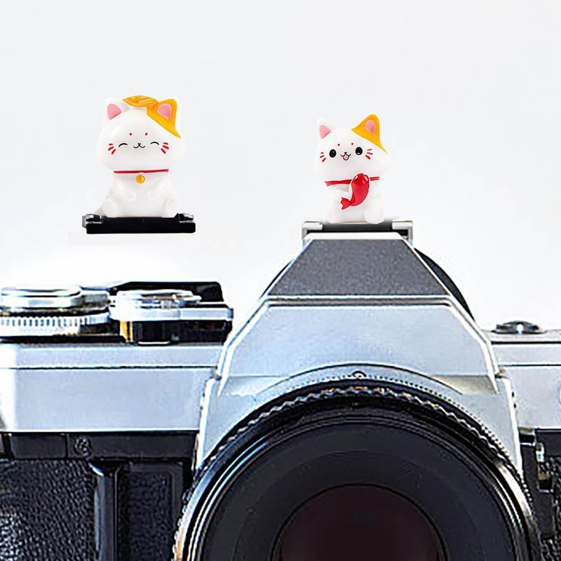 MENGSOOD Camera Hot Shoe Cover, Cute Hot Shoe Cap, Hot Shoe Protector Compatible with Sony Fujifilm Fuji Canon Nikon Pentax Leical Panasonic (Lucky Cat) - Image 1